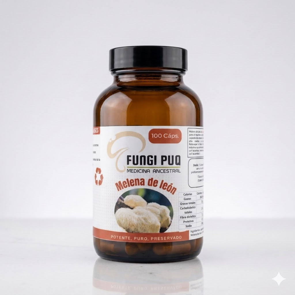 Melena de León cápsulas 500 mg — 100 unidades — Fungipuq