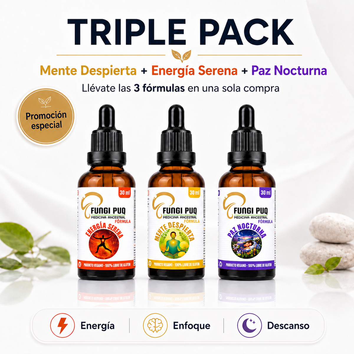 Trío BOOST + Mente + Paz + Energía